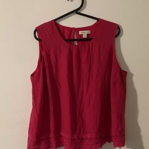 Coldwater Creek Women's Pink Sleeveless Blouse